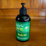 A picture of our 8 oz Body Oil pump bottle
